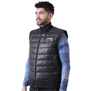 แจ็กเก็ตแบบมีฮู้ดสำหรับผู้ชายแจ็คเก็ตขนเป็ดแบบปรับแต่งได้สีดำ - Product Image 4