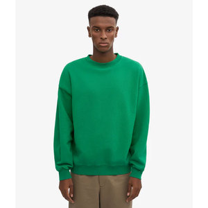 เสื้อสเวตเชิ้ตคอกลมสีเขียว ทรงปกติ ผ้าถัก สีพื้น สไตล์ลำลอง ใส่ได้ทั้งชายและหญิง แขนยาว - Product Image 2