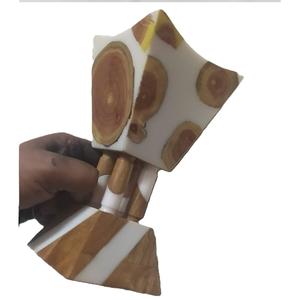 Soporte de luz en T de madera y resina hecho a mano, estilo único, alta calidad y acabado para discotecas, pubs y restaurantes, resina blanca personalizada - Product Image 5