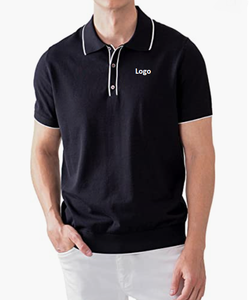 Nouvelle Collection de Polo d'été en tricot de coton pur-Golf Slim-Fit à manches courtes-col montant à 3 boutons léger - Product Image 5