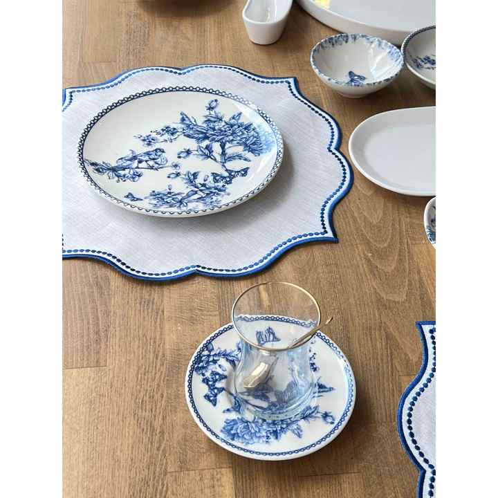 Breakfast Set Blue 45 Pieces for 6 People