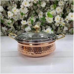 Olla de Metal de diseño árabe de alta calidad, cazuela de lujo hecha a mano con tapa, calentador de alimentos para uso en la cocina, utensilios de cocina para el hogar - Product Image 3