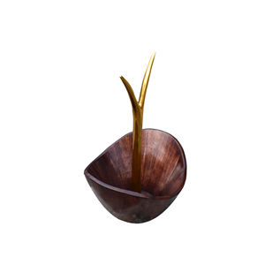 Bol de fruits de service de cuisine américaine personnalisé de haute qualité bol à salade en bois d'acacia écologique fer banane cintre naturel - Product Image 5