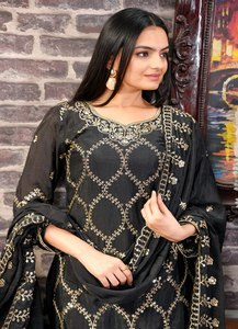 Designer indien et pakistanais beau haut Sharara Dupatta ensemble Bollywood femmes pakistanaises fête porter ethnique Salwar costume robe - Product Image 4