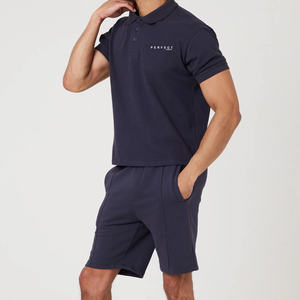 Parfaits t-shirts et ensembles courts de qualité supérieure vêtements pour hommes t-shirts + shorts de couleurs unies avec logo personnalisé ensembles de survêtement de gymnastique - Product Image 4