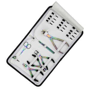 Kit d'outils professionnels pour extensions capillaires : Pince à presser pour extensions à bandes, Pince à micro-perles à pression uniforme, Coupe-bond pour pose et retrait, et Pince à boucles - Product Image 1