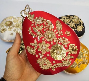 Bolso de mano con bordado Floral para mujer, bolso de mano, regalo de devolución de boda india, evento, fiesta, Festival, recuerdo para invitados, regalo de Navidad - Product Image 4