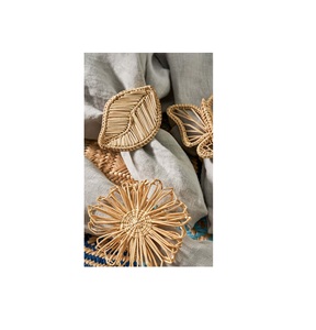 Vente en gros pas cher Anneau de serviette en rotin pour décoration de table avec strass et bling Anneau à boucle pour serviette de table - Product Image 5