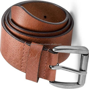 Ceinture décontractée en cuir pour hommes de couche supérieure de haute qualité pour jeans dans toutes les tailles personnalisées avec boucle à une broche en argent antique - Product Image 6