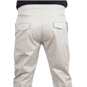 Pantalones italianos de algodón estilo Etiqueta Privada cintura elástica coulisse elástico en la parte inferior 98% algodón 2% EA - Product Image 3