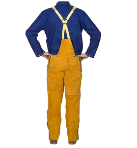 Pantalones de trabajo de soldadura Pantalones largos de cuero protector Ropa ignífuga Dividida - Product Image 4