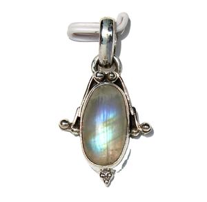 Pendentif en pierre de lune Super Flashy de qualité supérieure, Cabochon en forme de goutte, en argent Sterling 925, pendentif unisexe, pierres de cristal de guérison - Product Image 5