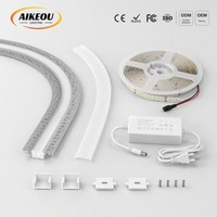 Profilé LED flexible en aluminium avec diffuseur en silicone pour colonne circulaire et armoire en arc, canal sans points en alliage 6063-T5