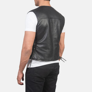 Gilet en cuir léger et respirant de haute qualité pour hommes, impression de logo personnalisé, vêtements d'extérieur d'hiver de style formel, toile chaude - Product Image 2