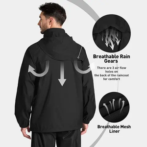 Veste de course personnalisée imperméable, poids léger, coupe-vent, protection contre le séchage rapide Veste coupe-vent pour l'entraînement de la peau et le sport - Product Image 3