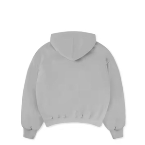 Sweat à capuche en molleton personnalisé 100% coton pour hommes, poids lourd, coupe régulière, tissu français brodé de logo, teint uni d'hiver - Product Image 2