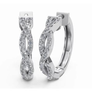 Pendientes de Aro con Diamantes Radiance Twist of Forever, Oro de 9 KT, 14 KT, 18 KT, Corte Redondo, Joyería Cultivada en Laboratorio, Venta al por Mayor, OEM, Exportación B2B - Product Image 4