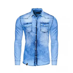 <b>Men</b> Street Style <b>Jeans</b> <b>Shirt</b> Trendy Work Casual <b>Shirt</b> <b>Men</b> Slim Fit <b>Jeans</b> <b>Shirt</b> Long Sleeve Fashion Top - Product Image 1