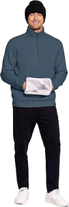 Sudaderas con capucha informales de alta calidad, sudadera de lana con logotipo personalizado para hombre, suéter de gran tamaño con cuello alto y media cremallera cuarto 1/4, OEM térmico - Product Image 3