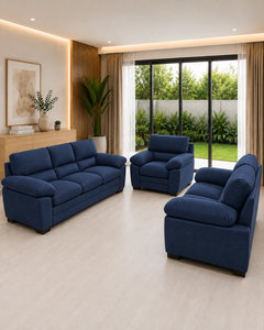 Sofá de Lujo Chicago 321 Azul Marino de Emerald para Oficina, Casa, Villa, Hotel, Salón, Fabricante de Sofás, Tela Personalizada, Cuero PU, Moderno - Product Image 3