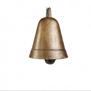 Campana in bronzo classico in bronzo campana campana di mucca in ottone con manico in legno in ottone scatola a mano con ciliegio dipinto di design moderno in ottone a mano