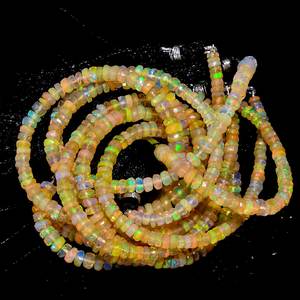 Yellow Ethiopian Opal Rondelle <b>Beads</b> Natural Gemstone Loose <b>Beads</b> for Jewelry Making <b>Necklace</b> Bracelet DIY Jewelry Supplies - Product Image 4