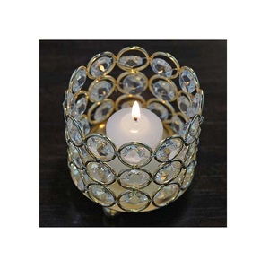 Portavelas hecho a mano de diseño simple de acero inoxidable puro y cristales recubiertos para decoraciones de mesa de cena - Product Image 6