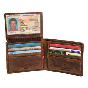 Cartera Bifold de Cuero Genuino para Hombre con Forro de Algodón, Ventana para Identificación, Bloqueo RFID y Múltiples Ranuras para Tarjetas - Product Image 2