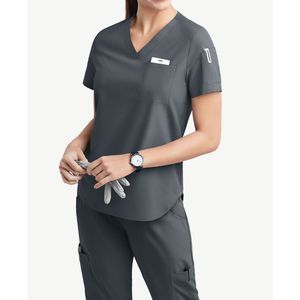 ชุดสครับผู้หญิงผ้าโพลีสแปนเด็กซ์ผสมนุ่มให้ความรู้สึกแห้งเร็วทางการแพทย์คุณภาพสูงซื้อจำนวนมากราคาโรงงาน - Product Image 1