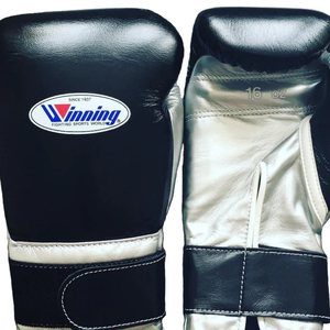 Professional Black Silver <b>Leather</b> Boxing <b>Gloves</b> Velcro Wrist Training Sparring <b>Gloves</b> for Men and <b>Women</b> - Product Image 2