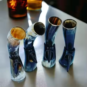 Corne de buffle naturelle de Viking avec support pour bière, vin, corne de viking par crescent crafts - Product Image 5