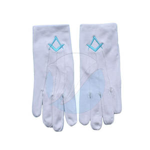 Guantes masónicos de punto de algodón Venta directa de fábrica Guantes masónicos resistentes al desgaste - Product Image 3