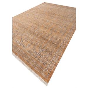 Alfombra de Lana Anudada a Mano Someplace in Time, Diseño Geométrico Rojo y Naranja, Estilo Afgano para el Hogar EA-7103 - Product Image 2