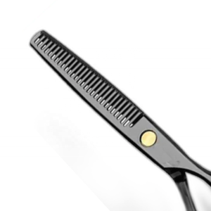 กรรไกรตัดผมสแตนเลสแบบเปลี่ยนได้คุณภาพสูงสำหรับช่างตัดผมเป็นมิตรกับสิ่งแวดล้อมเคลือบสีดำปลายแหลมชนิดบาง - Product Image 4