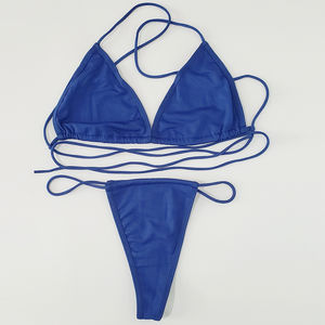Conjunto de Bikini de Dos Piezas para Mujer, Talla Grande, con Decoración de Cristal, Secado Rápido y Características Antibacterianas, Logotipo en la Cintura y la Parte Delantera - Product Image 5