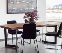 Table de salle à manger carrée moderne de luxe en bois massif, 1 banc et 4 chaises, écologique, durable, facile à nettoyer, ensemble haut de gamme pour restaurant - Offre Spéciale