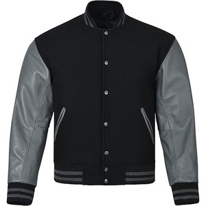 Chaqueta Universitaria Personalizada OEM para Hombre, de Lana, con Mangas de Cuero, Parches Bordados de Chenilla, Chaqueta de Béisbol, Chaqueta Universitaria para Hombre - Product Image 5