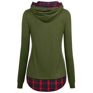 Ropa de calle de manga larga con diseño personalizado OEM, sudaderas con capucha, forro polar transpirable para invierno, ropa de mujer de colores contrastantes - Product Image 5