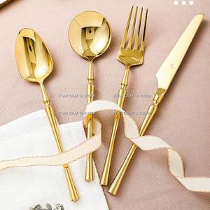 Cubertería de Acero Inoxidable Color Oro Rosa, Juego de Cubiertos de Metal Sólido para Restaurante, Juego de Regalo de Navidad - Product Image 6