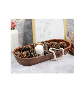 Tazón de vela de masa de madera ecológica, mesa de cena única, decorar mini planta, cuenco decorativo de granja - Product Image 6