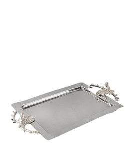 Venta caliente Art Deco Rectangular hecho a mano de acero inoxidable pulido plata bandeja para servir comida exhibición para restaurantes de Hotel en casa - Product Image 4