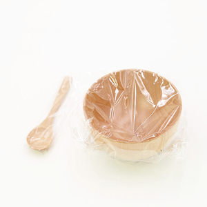 Factory Custom Reusable 100% Natural Salad <b>Soup</b> Rice Bowl Polished Mini Round Wooden Bowl with <b>Spoon</b> - Product Image 4