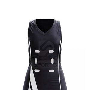 Prix de gros, couleur unie, 100% polyester, durable, respirant, léger, séchage rapide, services OEM personnalisés, uniformes de netball personnalisés - Product Image 4