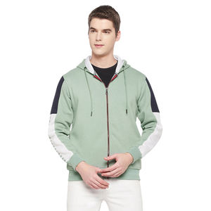 Sudadera con capucha y cremallera de moda informal para hombre, sudadera con cremallera completa, cómoda chaqueta con capucha de lana de algodón para Otoño e Invierno - Product Image 1