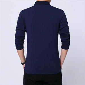 Automne hommes à manches longues luxe polos coupe régulière décontracté hommes t-shirt grand Streetwear léger Vintage hauts - Product Image 4