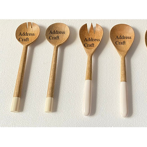 Juego de servidor de ensalada de madera de mango más Popular, mango de resina, herramientas de ensalada de madera de estilo clásico, utensilios de cocina, juego de cuchara y tenedor - Product Image 1