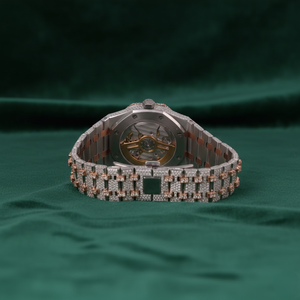 Montre automatique de luxe VVS Moissanite avec lunette sertie de pierres, bracelet en acier inoxydable, verre saphir, affichage de la date, unisexe - Product Image 2