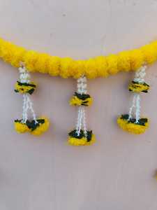 Toran Bandarwal puerta colgante de pared Toran Artificial Marigold Mogra Toran Pooja Mandir decoración del hogar Decoración de la boda - Product Image 5