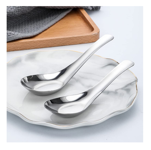 Set di cucchiai in acciaio lucidato <span class=keywords><strong>argenteria</strong></span> con 2 pezzi di posate su misura per feste di matrimonio usate - Product Image 6