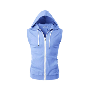Sweat à capuche sans manches en coton 100% pour hommes pull oversize à épaules dénudées Streetwear vêtements de fitness de grande taille pour l'été - Product Image 4